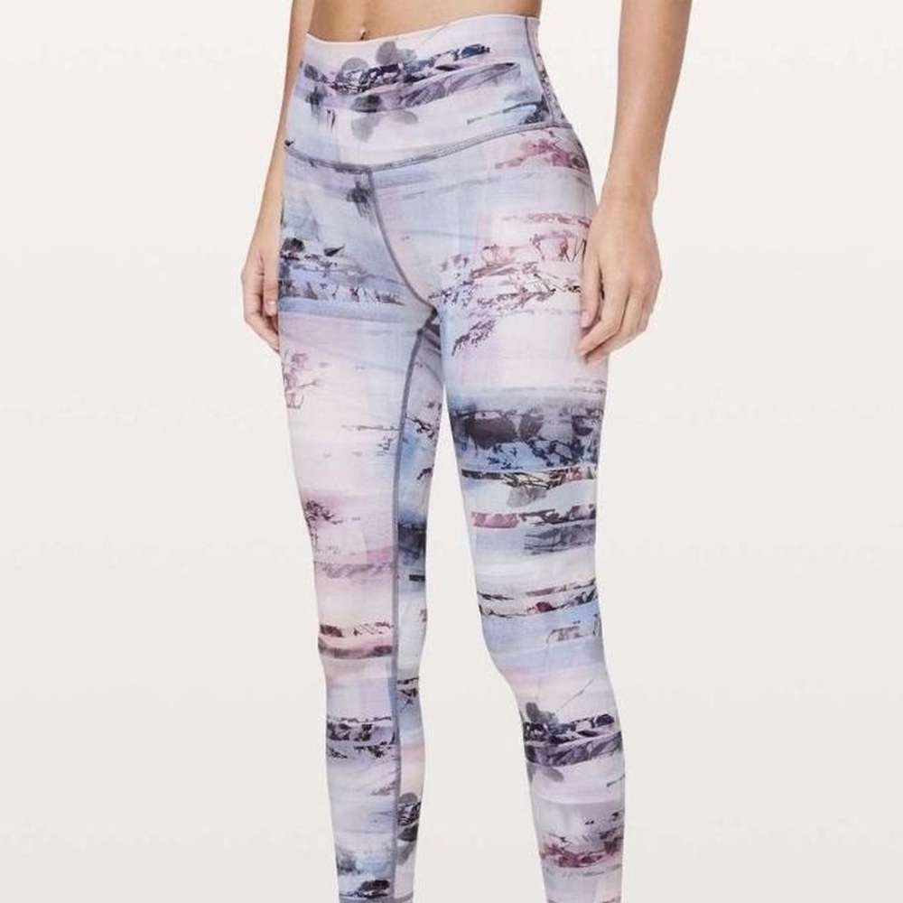 Lululemon Wunder Under Leggings High-Rise Blue and Pink size 6